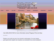 Tablet Screenshot of pegasuspoolandspa.com